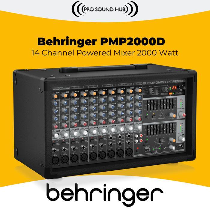 Behringer PMP2000D PMP2000 Powered Mixer Power 14 Input 2000 Watt