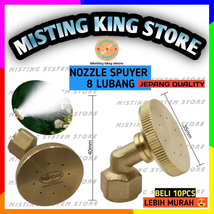 NOZZLE BENGKOK 8 LUBANG SPRAYER KABUT NOZLE KUNINGAN SPUYER MISTING
