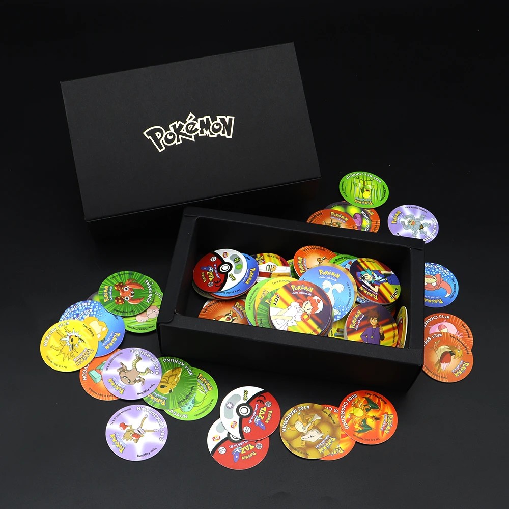 Pokemon Tazos 1/2/3 Generation160/100/141pcs Card Pogs Pikachu Charizard Trainer Full Collection