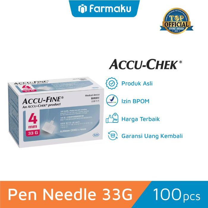 Accu-Fine Pen Needle / Jarum Insulin 33G 4mm by Accu-Chek