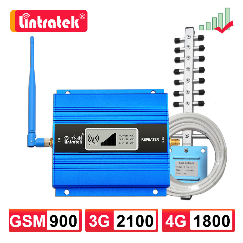 Lintratek Cell Mobile Phone GSM 900 Repeater 4G LTE 1800 3G UMTS 2100 Signal Booster 1800mhz Amplifi