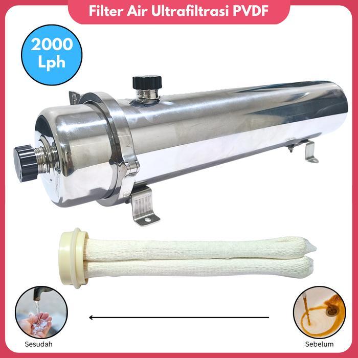 Filter Air Ultrafiltrasi PVDF Filter Sumur Membrane Filter PVDF Water Filter Penjernih Air Kran