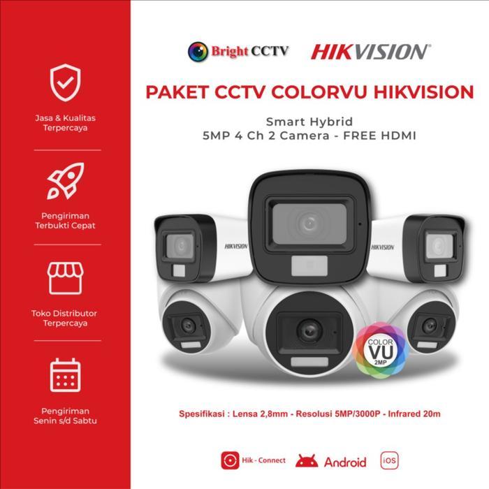 Paket Cctv Hikvision 5Mp 4Ch 2 Camera