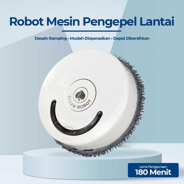 Robot Pembersih Lantai Microfiber Cerdas dengan Fitur Sapu dan Pel
