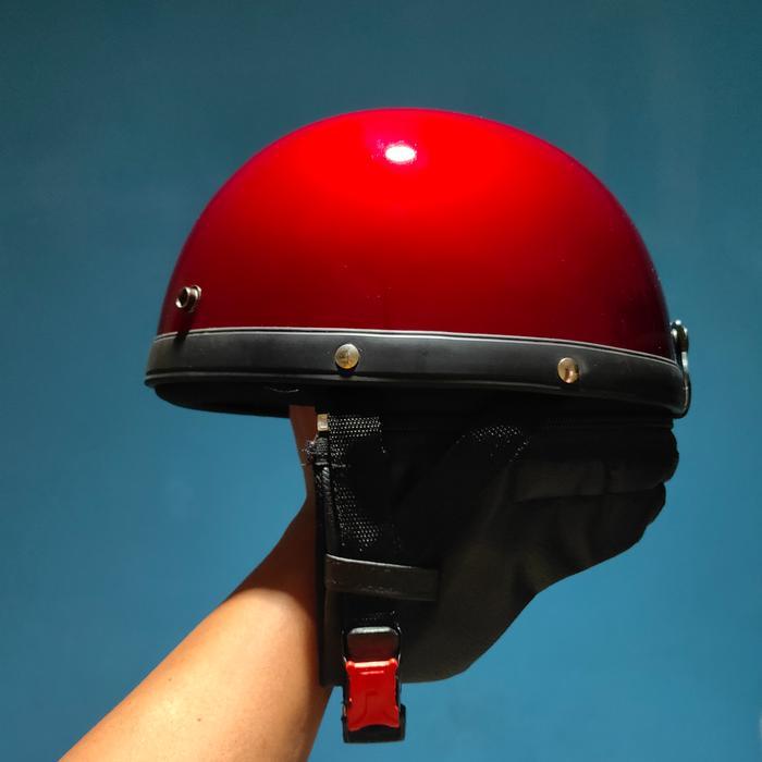 Premium Helm Bogo Retro Vintage Chips Cetok Batok Setengah Kepala Dewasa Polos Original