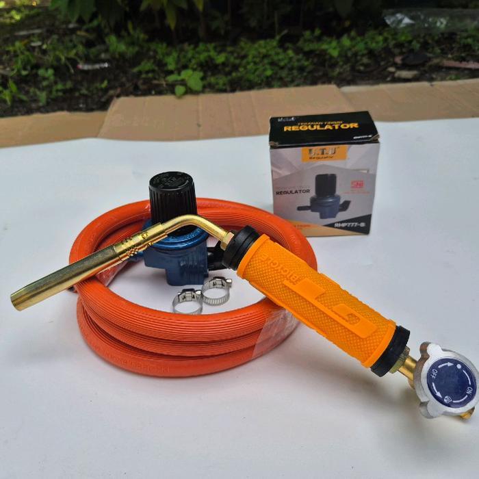 1 Set Paket Komplit Kepala Torch Manual Blow Torch Alat Las Gas Lpg Stang Las
