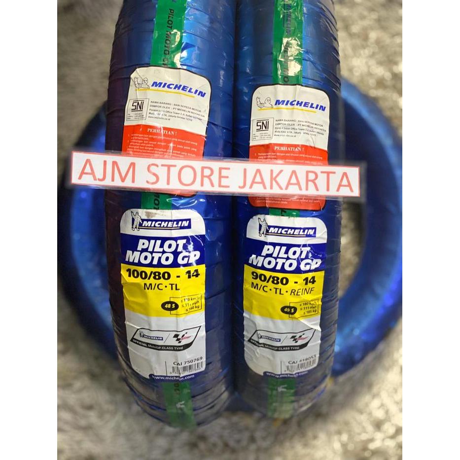 Michelin Pilot MotoGP 90/80-14 & 100/80-14 Tubeless.. Paket Hemat..