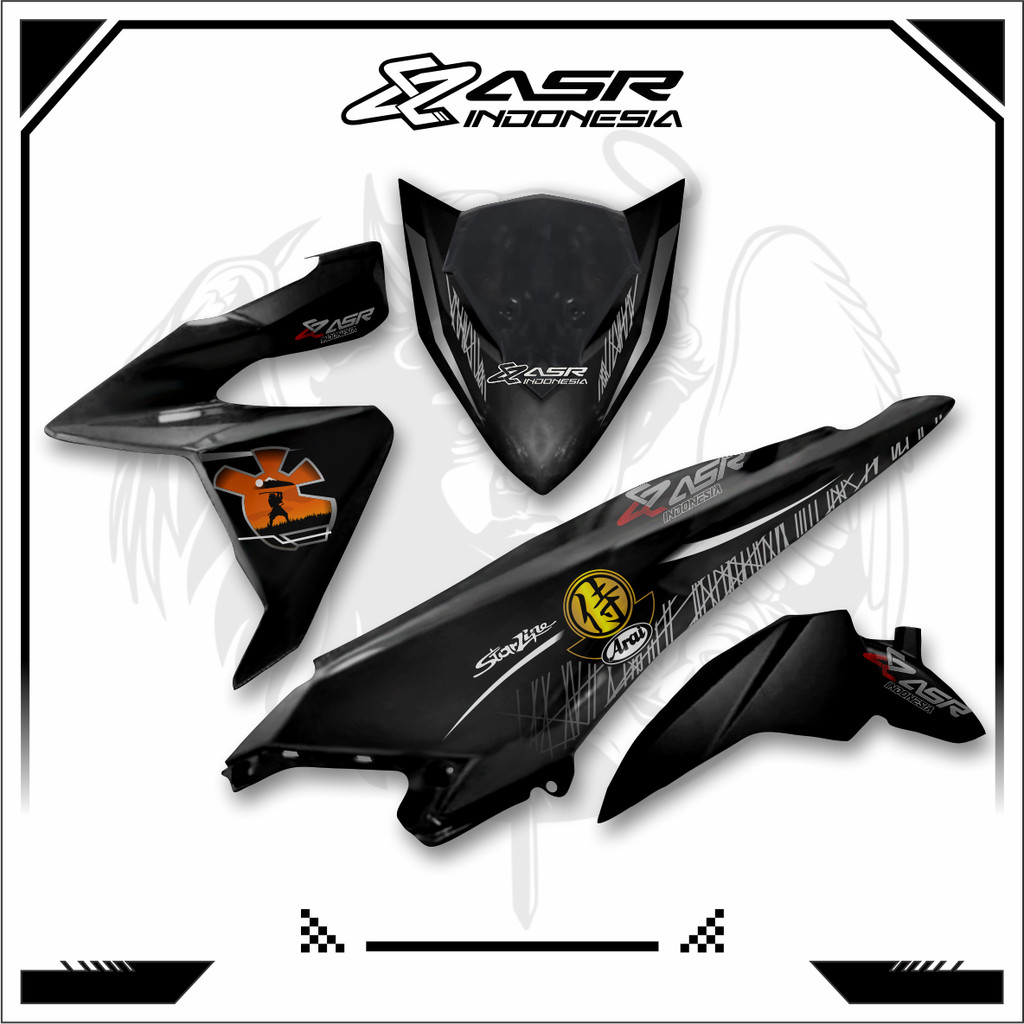 ASR STRIPING TRANSPARAN HONDA VARIO LED OLD ARAI STARLINE
