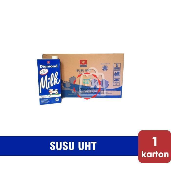 READY STOCK GROSIR Susu DIamond UHT 1 Liter Full cream (1 Karton) KHUSUS INSTANT- Anita Online Fresh