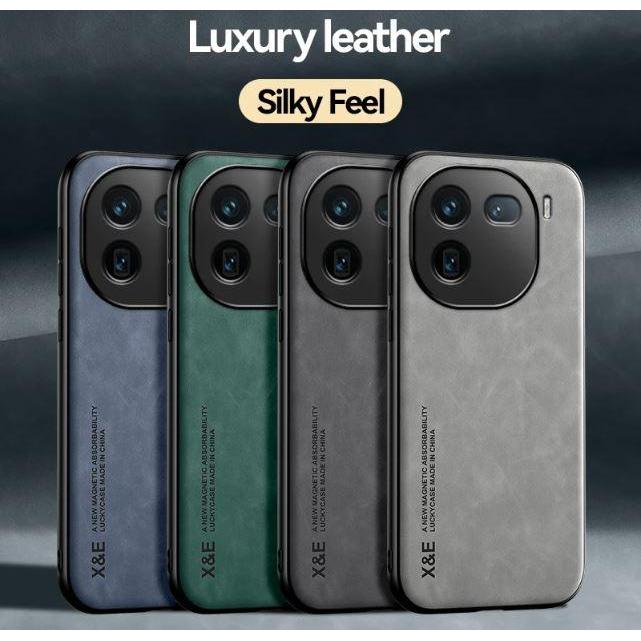 Nyimas_Case Case Iqoo 12 5G Leather Magnetic Suede Casing Tekstur Kulit Domba Vivo