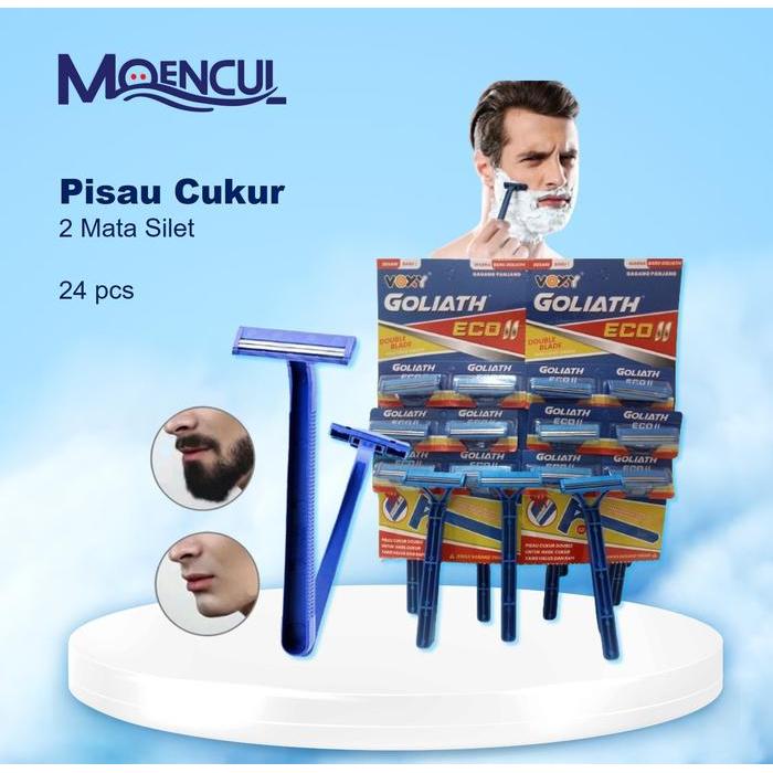 Alat Cukur 2 Mata Pembelian 24 Pcs & Kelipatannya Pisau Cukur Kumis & Jenggot Pria