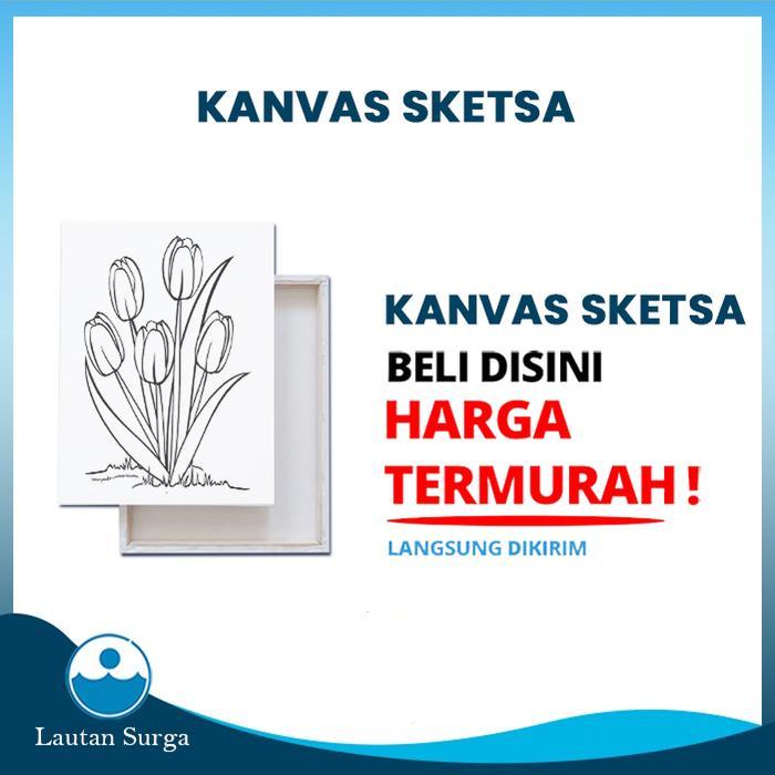 Kanvas Lukis Sketsa Kartun - Kanvas Gambar Canvas Mewarnai Sketsa Mini 20x30 dan Kanvas Lukis Anak