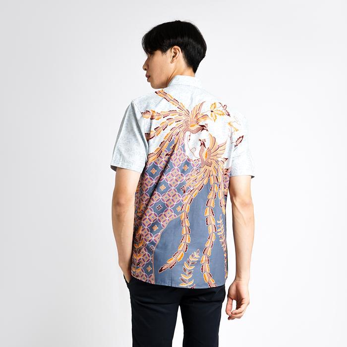 READY My Aksa Batik Pria Kemeja Pendek Henry Honey G00D QU4LITY