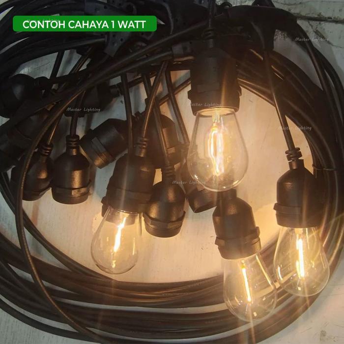 Ready Kabel Lampu Gantung 1Custom 15M 15Fiting 11M-19M Waterproof Outdoor