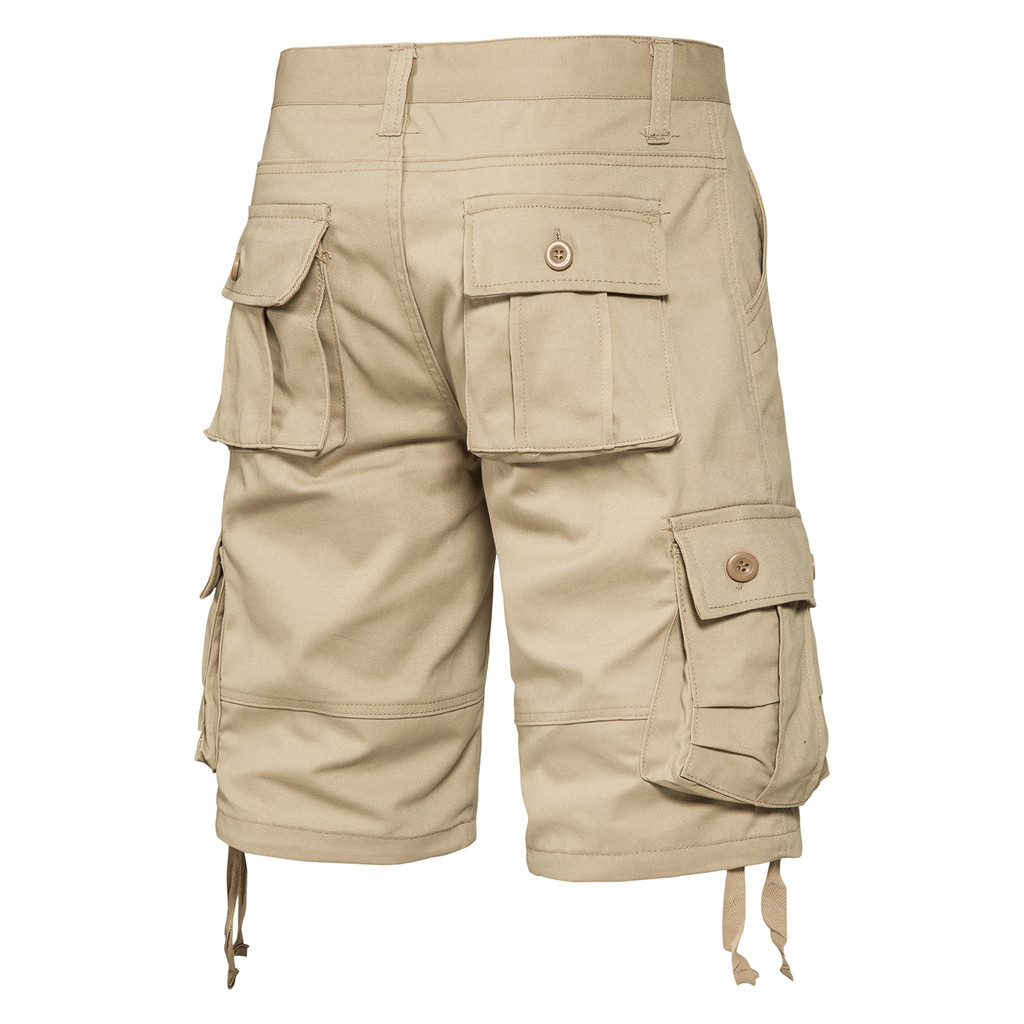 Men Cotton Cargo Shorts Summer Knee Pants Utility Outdoor Hiking Tactical Multi-pocket Breeches Y2K