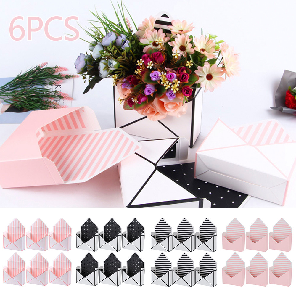 JUAL Creative Envelope Folding Flower Florist Bouquet Storage Box Party Valentine's Day Lining Envel
