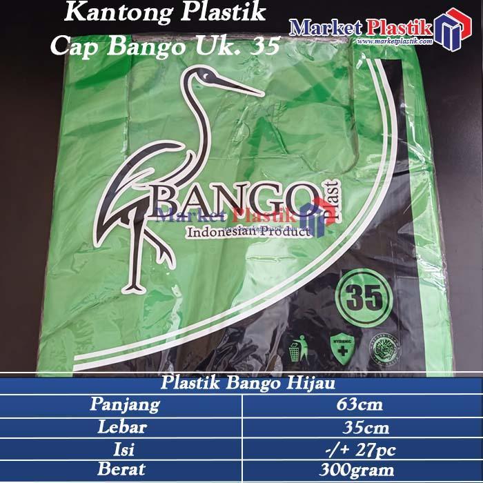 Kantong Plastik / Plastik Hijau / Kantong Kresek Cap Bango Uk. 35 Terbaik