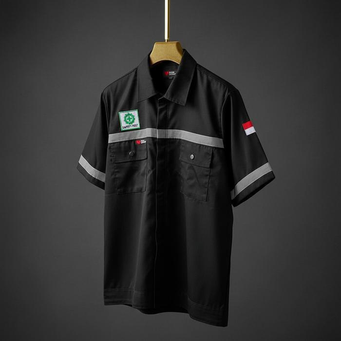 WEARPACK SAFETY BAJU PROYEK LENGAN PENDEK POLOS Desain Praktis Nyaman Cocok untuk Aktivitas