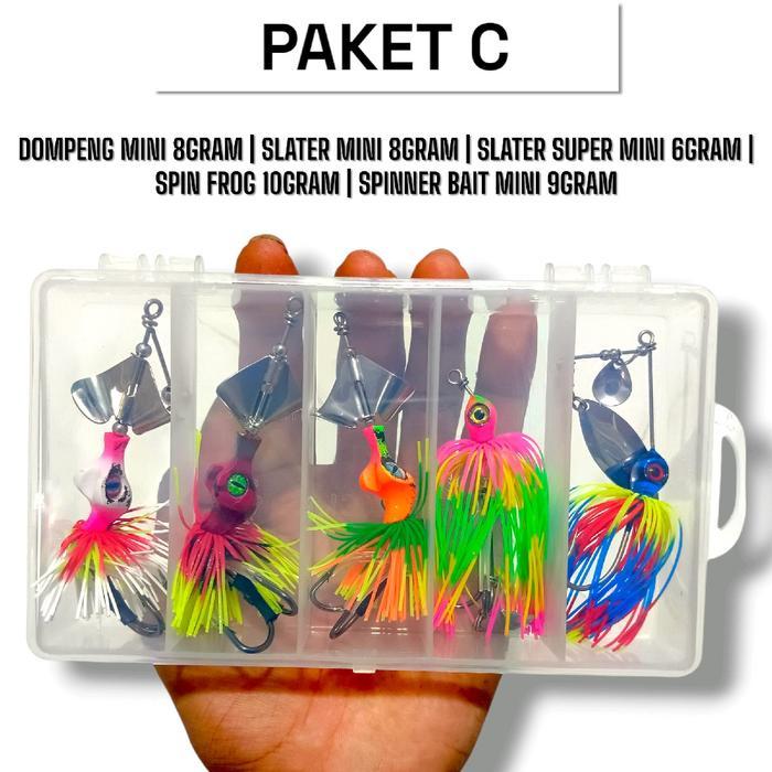 PAKET 5PCS UMPAN CASTING GABUS DAN TOMAN + BOX. UMPAN CASTING GABUS DAN TOMAN. WARNA DIKIRIM RANDOM