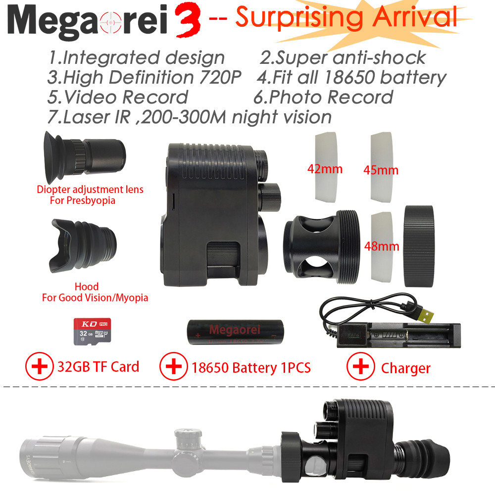. Megaorei 3 Night Vision Riflescope Optical Night Sight Spotting Scope -