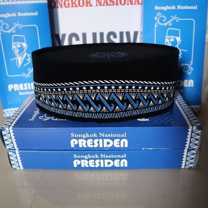 ASLI SONGKOK PECI PRESIDEN BATIK BIRU Z PANCING READY STOCK