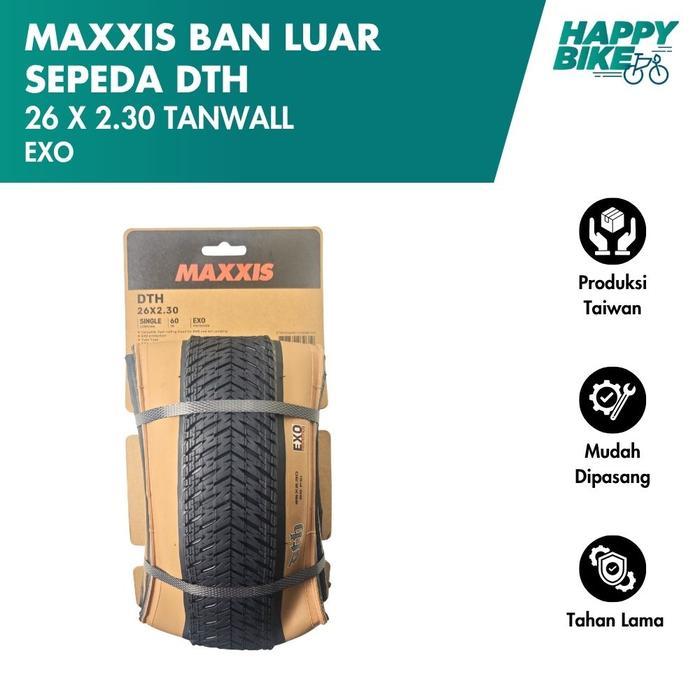 Maxxis Ban Luar Sepeda Dth Tanwall Skinwall 26 X 2.30 Exo 60 Tpi Bicycle Outer Tires Mtb Cross