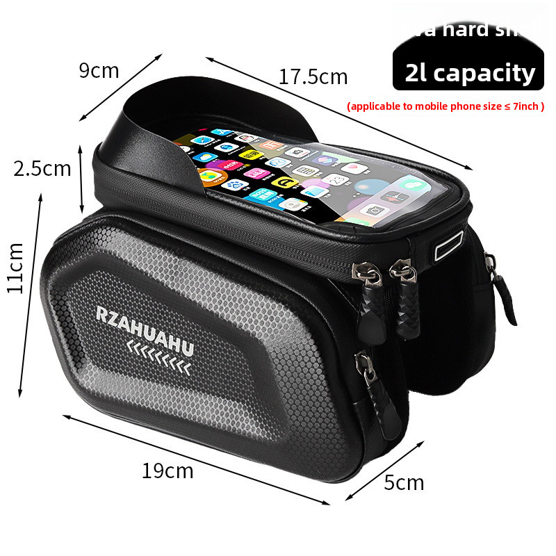 Bike bag front beam bag mountain bike phone storage bicycle front pouch waterproof gear accessory