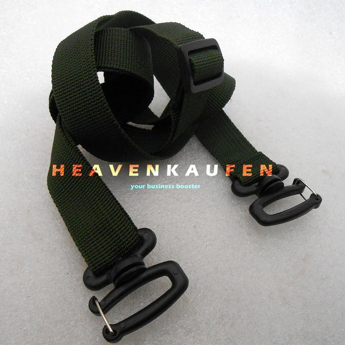 ASLI Tali Selempang Tas Strap Pria Lebar 2,5 cm Warna Hijau Army Hijau Tentara Kait Huruf S READY