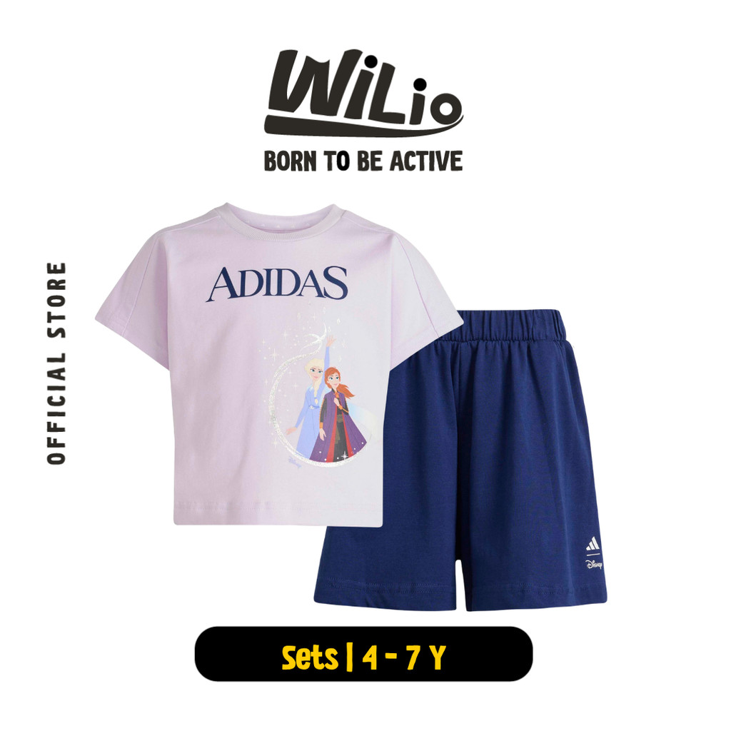 Adidas Disney Frozen Lg T-Shirt Set JZ3578 - Set Kaos Anak (Ungu)