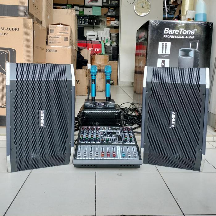 PROMO SPESIAL Paket Sound System Karaoke Speaker ASHLEY K2310 Power Mixer Blackspider PX6 6 Channel 