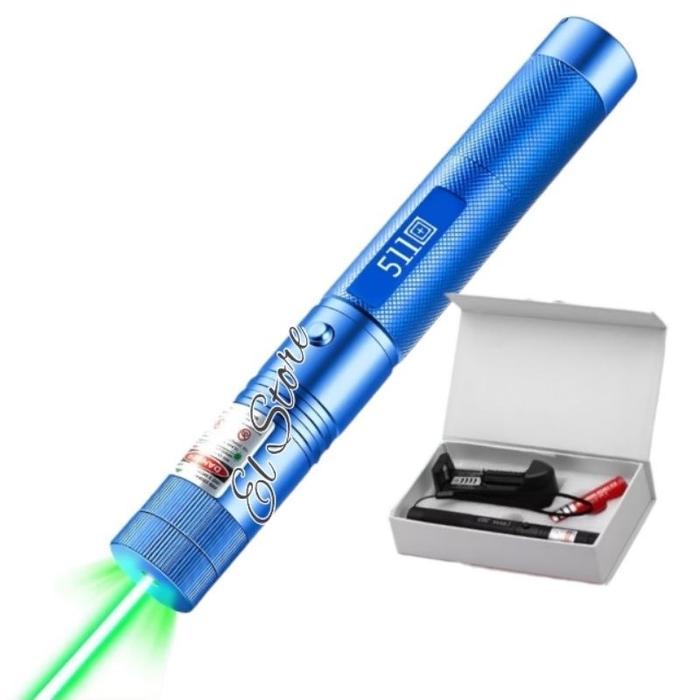 Premium Laser Green Pointer 303 511 Jarak Fullset Jauh Hijau Hitam Charger Senter Original