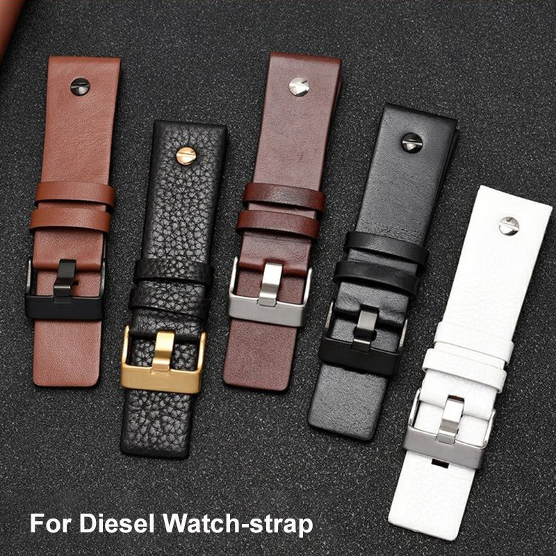 For Diesel DZ7257 1657 4323 7314 7313 7371 DZ4343 DZ7406 Leather Strap 22 24 26 27 28 30mm black