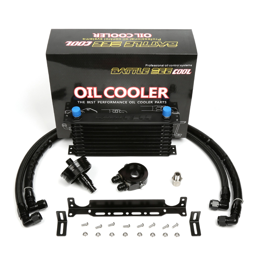 . Engine Oil Cooler Kit For Bmw N46B20 Engine E46 E85 E87 E90 Split Oil Filter Adapter 14 Row -