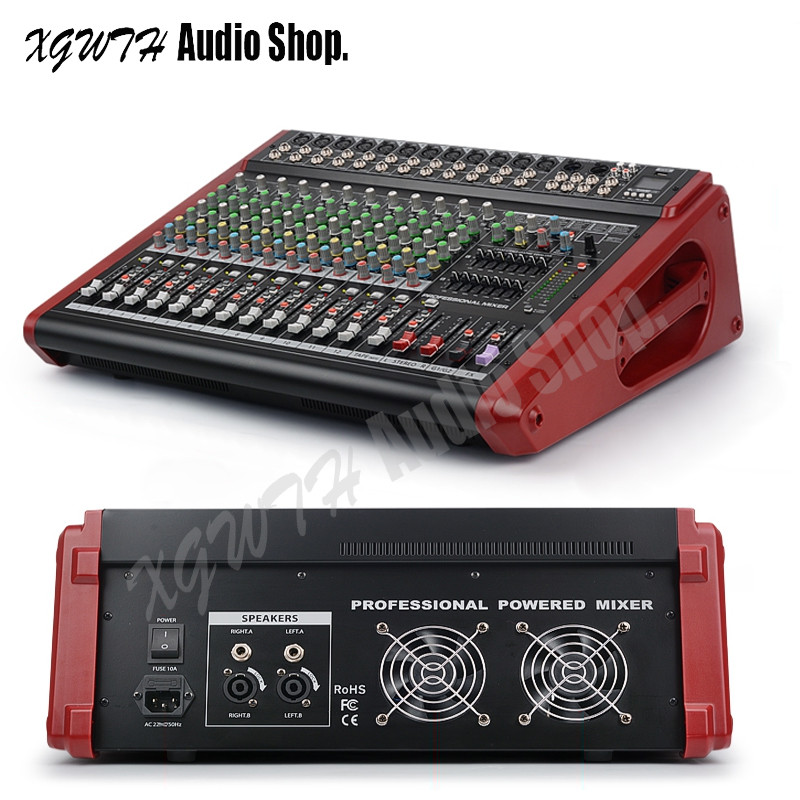 . 12 Channel Amplifier Mixer Studio Audio Mixing Console High Power -