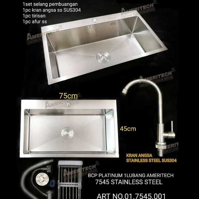 Sink / BCP Single Stainless Ameritech- MEDAN