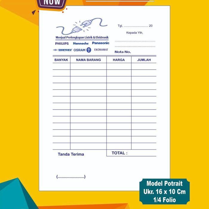 [READYSTOCK] NOTA ELEKTRONIK 1PLY BUKU BON TOKO LISTRIK TOKO KABEL LAMPU - SIAP KIRIM