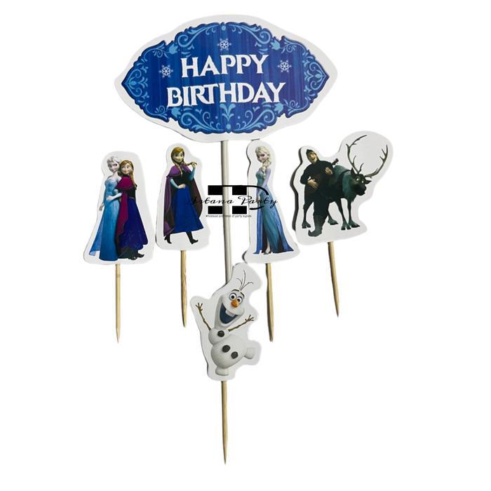 cake topper happy birthday / cake topper frozen / hiasan kue