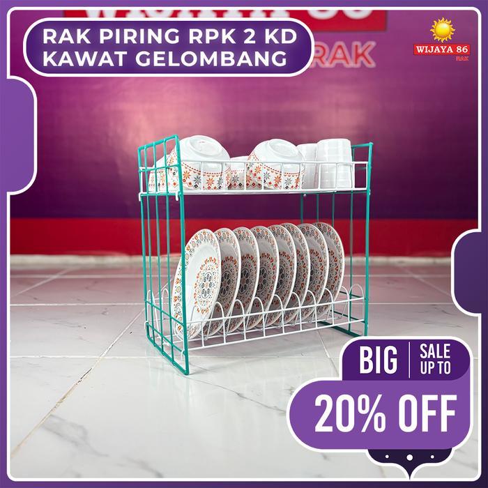 RAK PIRING RPK 2 KD KAWAT RAK PIRING SUSUN 2 BONGKAR PASANG RAK PIRING 2 SUSUN RAK PIRING RAK DAPUR