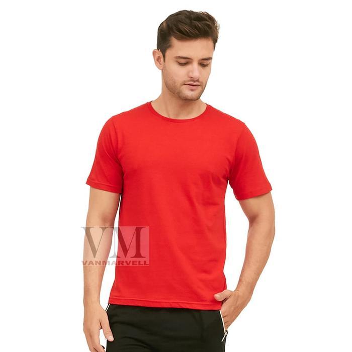 VM Kaos Merah Polos Jumbo Oblong BIG Size Pria