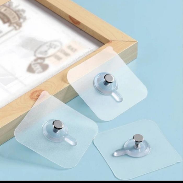 Gantungan hook paku tempel dinding tanpa alat perekat