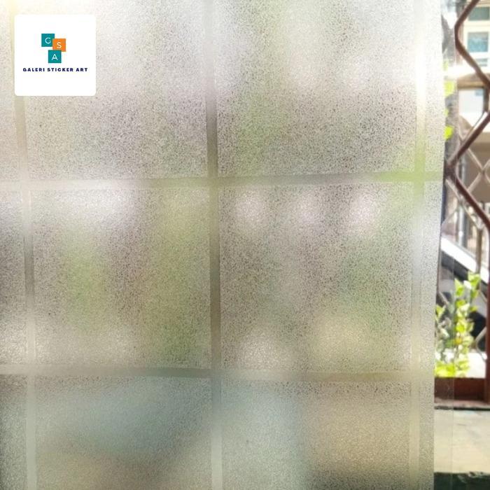 Stiker Kaca Sandblast Motif Kotak