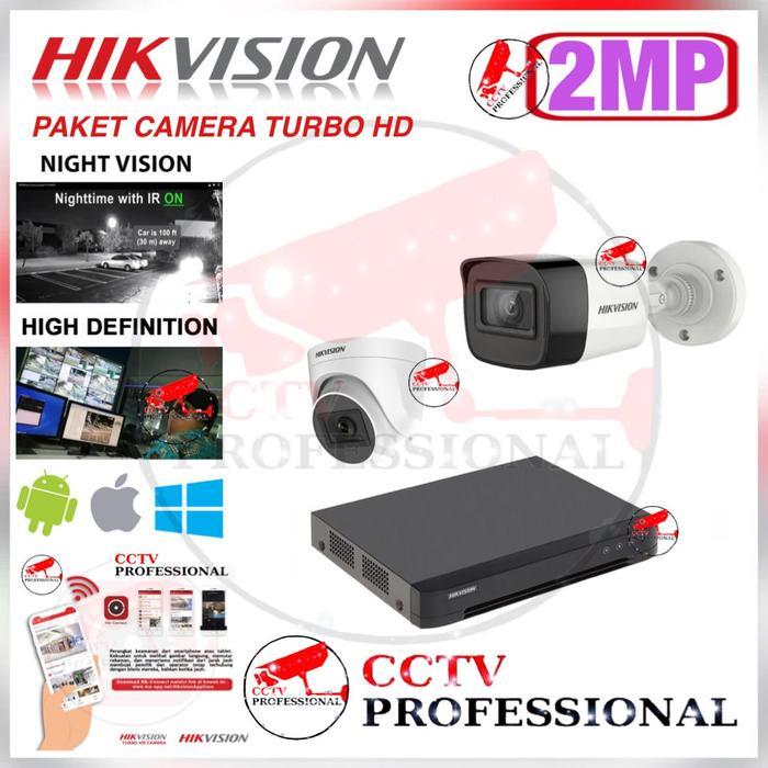 Paket Cctv Hikvision 4 Camera Out 2 Megapixel Pengkap + Hardisk