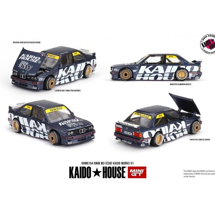 KHMG154 - MiniGT x Kaido House - BMW M3 (E30) Kaido Works V1 - Diecast Mobil Mainan Miniatur