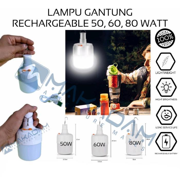 lampu bohlam gantung emergency camping tenda outdoor charger usb