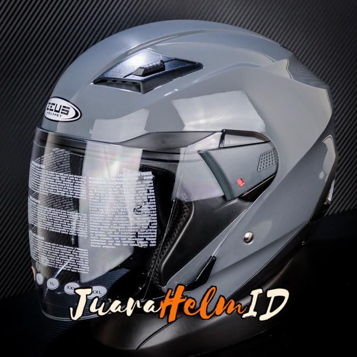 ZEUS HELM ZS611 SOLID / GREY 11C ZS-611 / ZS 611 HALF FACE