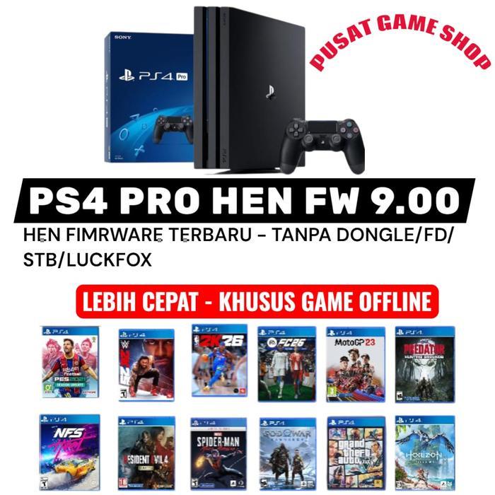 SONY PLAYSTATION / PS4 PRO - PS4 SLIM PS4 FAT HEN 9.00 FULL GAME OFFLINE + 2 KONTROLLER WIRELESS