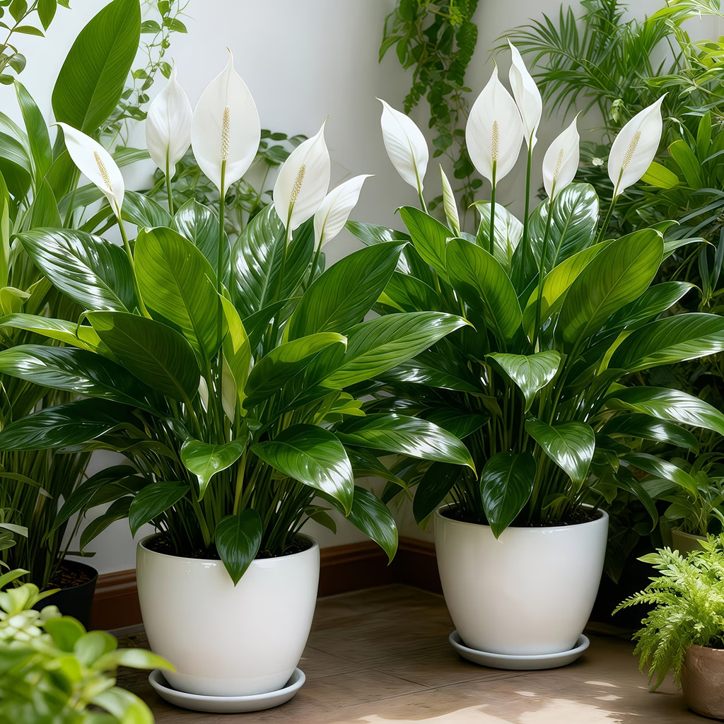 Spring Artificial Flower - Green Leaf White Palm Artificial Calla Lily, Perfect for Indoor Home
