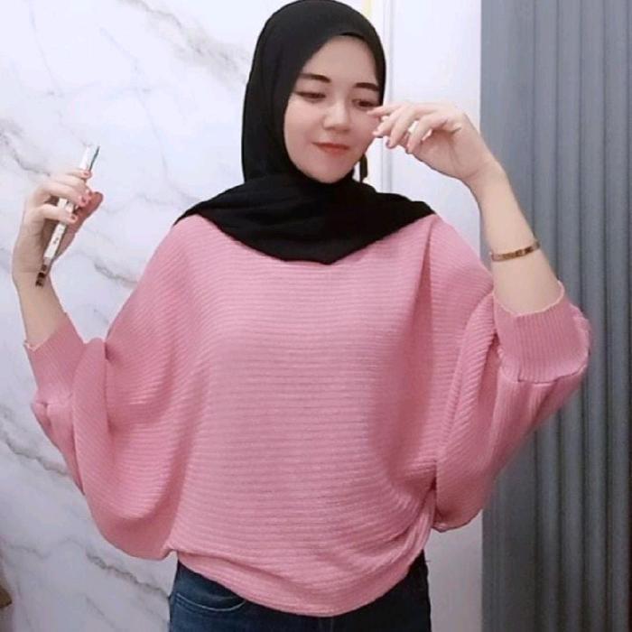 Premium Rajut, Knit, Batwing /Blues Over Size/Lasveral Bluese Batwing/Rajut Murah Original