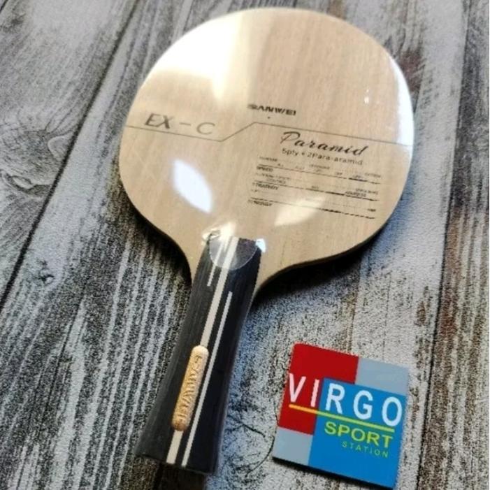 Sanwei Paramid Ex-C Carbon Kayu Bat Bet Pingpong Tenis Meja 100%Original