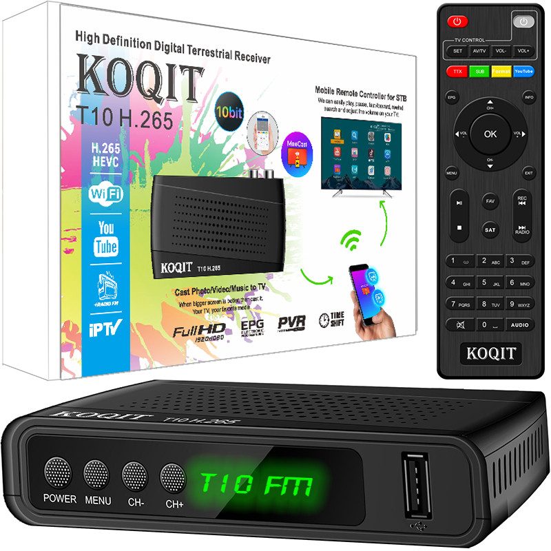 Dvb T2 Digital Tv Decoder Tv Tuner Dvb-T2 Dvb-C Cable Fm Radio Smart Wireless Tv Stick Tdt Hd Tv